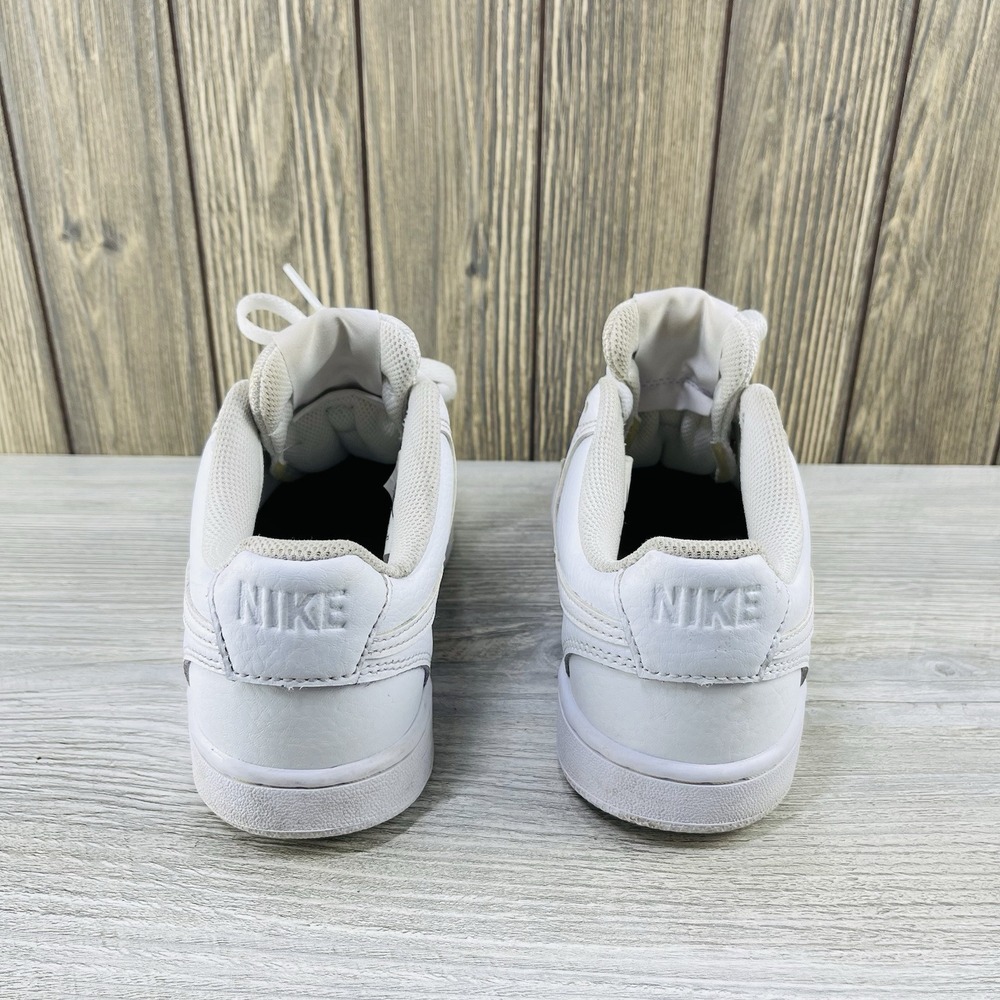 Nike Court Vision Low Triple White Leather Sneakers Women's Size: 7 - Picture 8 of 16